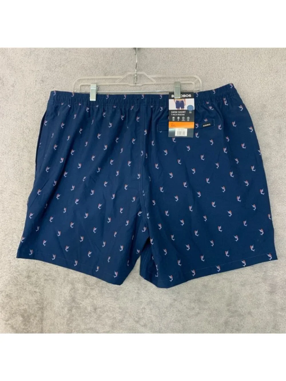 NWT Bonobos Men's XXL Swim Shorts Dark Blue Fish Printed Lined